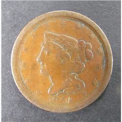 1850 Braided Hair Half Cent Penny