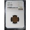 Image 1 : 1868 INDIAN CENT NGC AU53 BN