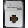 Image 1 : 1874 INDIAN CENT NGC XF45 BN