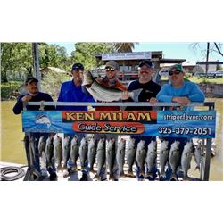 3 Person Texas Lake Buchanan Striped Bass trip—Milam’s Guide service 1/2 day guided