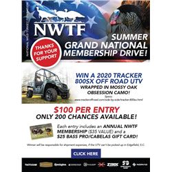 Tracker 800SX Off Road UTV NWTF- Membership Drive Chance to win