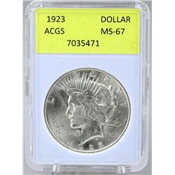 1923 PEACE SILVER DOLLAR