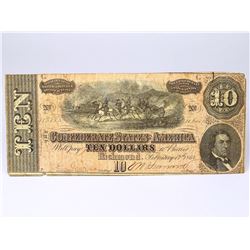 1864 CONFEDERATE $10 NOTE