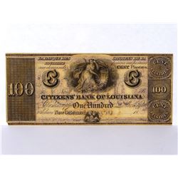 CITIZEN'S BANK OF LOUISIANA $100 NOTE