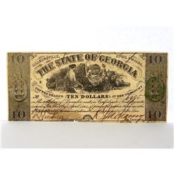 1864 STATE OF GEORGIA $10 NOTE