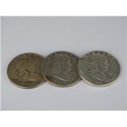 LOT OF 3 1951 FRANKLIN HALF DOLLARS