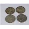Image 1 : LOT OF 4 1952 FRANKLIN HALF DOLLARS