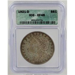 1921-D MORGAN SILVER DOLLAR