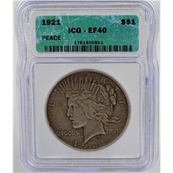 1921 PEACE SILVER DOLLAR