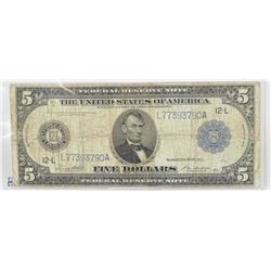 1914 U.S. $5 LARGE NOTE