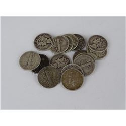 17 U.S. MERCURY DIMES