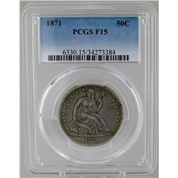 1871 U.S. LIBERTY SEATED HALF DOLLAR