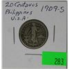 Image 1 : 1909-S PHILLIPINES - USA 20 CENTAVOS