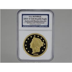 1854-O S.S. REPUBLIC REPLICA COIN, NGC