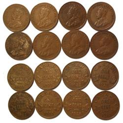 1922-25 Canada Small Cents - VG/VF