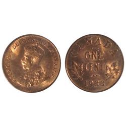 1933 Canada Small Cent-ICCS MS64Red