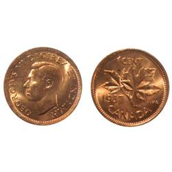 1937 Canada Small Cent-ICCS MS65Red