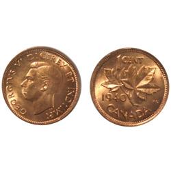 1940 Canada Small Cent-ICCS MS64Red