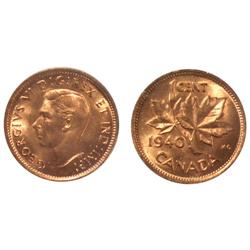 1940 Canada Small Cent-ICCS MS65Red