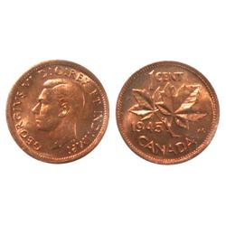 1945 Canada Small Cent-ICCS MS64Red
