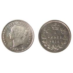 1875 Canada Five Cents-ICCS G6