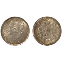 1888 Canada Five Cents-ICCS AU50