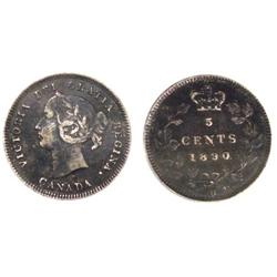 1890H Canada Five Cents-ICCS VF20