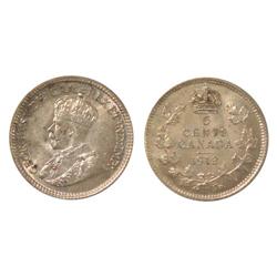 1913 Canada Five Cents-ICCS MS64