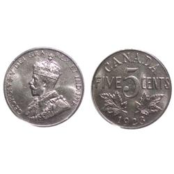 1923 Canada Five Cents-PCGS MS63