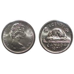 1971 Canada Five Cents-ICCS MS65