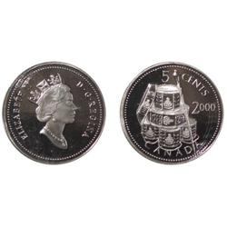 2000 Silver Canada Five Cents-ICCS PF68UHC