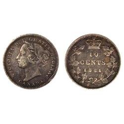 1881H Obv.2 Canada Ten Cents-ICCS VF20