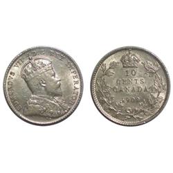 1909BL Canada Ten Cents-ICCS AU50