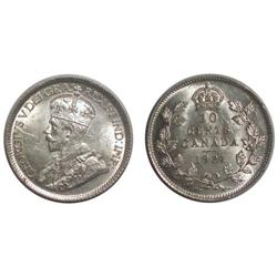 1921 Canada Ten Cents-ICCS AU58