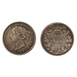 1891 22Lvs Canada Ten Cents-ICCS F12