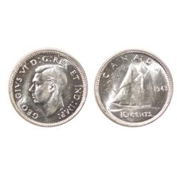 1943 Canada Ten Cents-ICCS MS63