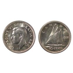 1952 Canada Ten Cents-ICCS MS65