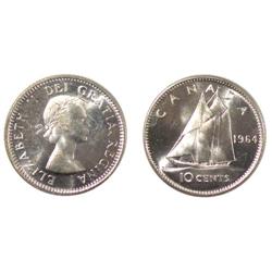 1964 Canada Ten Cents-ICCS MS65Cameo