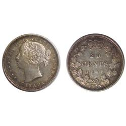 1858 Canada Twenty Cents-ICCS VF20