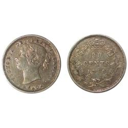 1858 Canada Twenty Cents-ICCS VF30