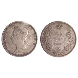 1881H Canada Twenty-Five Cents-Fine