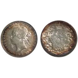 1882H Canada Twenty-Five Cents-ICCS AU50