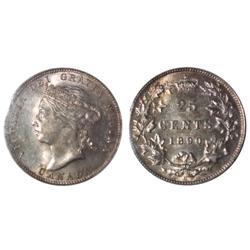 1890H Canada Twenty-Five Cents-ICCS MS64