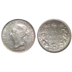 1900 Canada Twenty-Five Cents-PCGS XF45