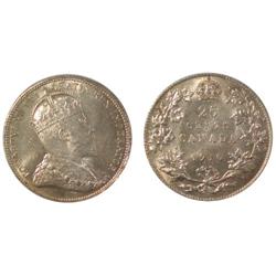 1910 Canada Twenty-Five Cents-ICCS MS63