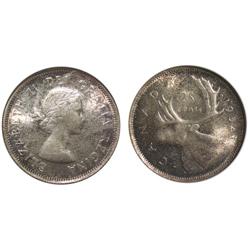 1954 Canada Twenty-Five Cents-ANACS MS63