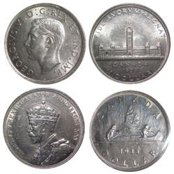 1935&1939 Canada One Dollars-EF/AU