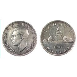 1947P7 4xHP Canada One Dollar-ICCS VF30