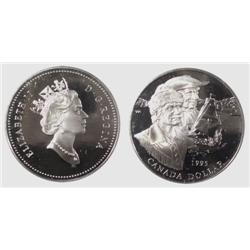 1995Silver Canada One Dollar-ICCS PF68UHC