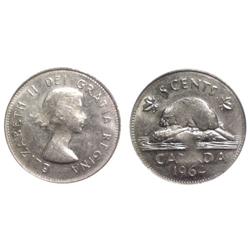 1964 Canada 5 Cent Mint Error-PCGS MS62